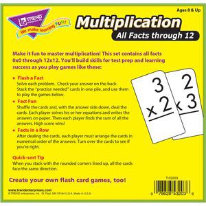 Trend Multiplication all facts through 12 Flash Cards - Theme/Subject: Learning - Skill Learning: Multiplication - 169 Pieces - 8+ - 169 / Box. Picture 3
