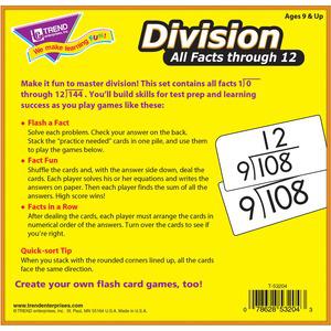 Trend Division all facts through 12 Flash Cards - Theme/Subject: Learning - Skill Learning: Division - 156 Pieces - 9+ - 156 / Box. Picture 3