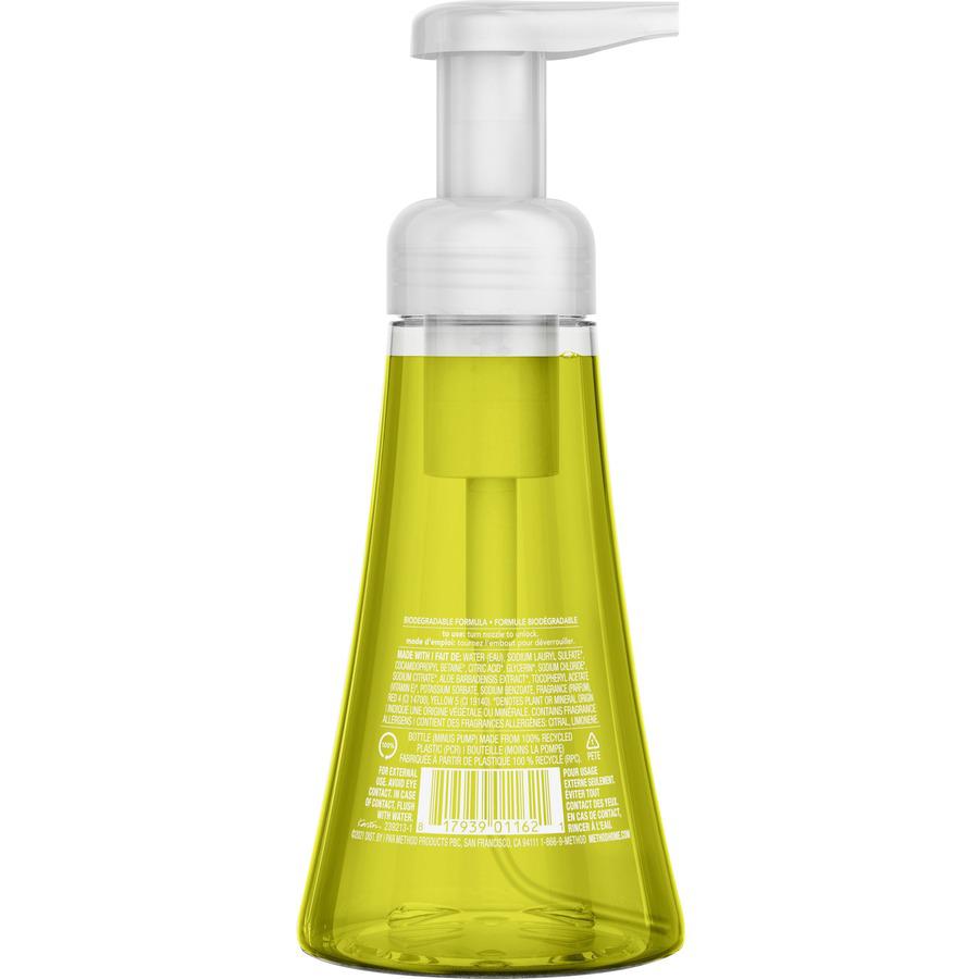 Method Foaming Hand Soap - Lemon Mint ScentFor - 10 fl oz (295.7 mL) - Pump Bottle Dispenser - Hand - Lemon Yellow - Paraben-free, Phthalate-free, Triclosan-free - 1 Each. Picture 3