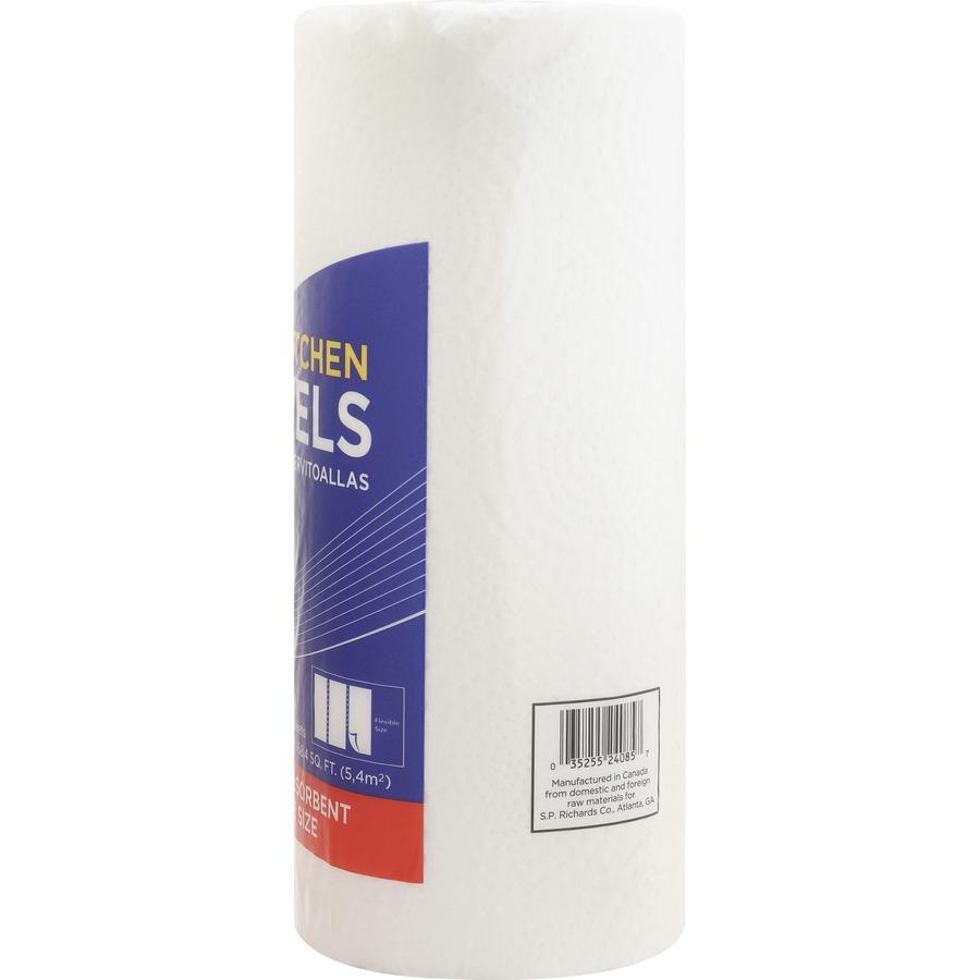 Genuine Joe Kitchen Roll Flexible Size Towels - 2 Ply - 1.63" Core - White - Paper - 30 / Carton. Picture 10