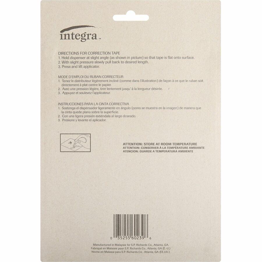 Integra Dispensing Correction Tape - Holds Total 1 Tape(s) - White - 6 / Pack. Picture 6