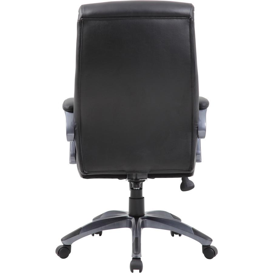Boss B8661 Executive Chair - Black LeatherPlus Seat - Gray Leather Back - Black, Gray Nylon Frame - 5-star Base - 1 Each. Picture 7