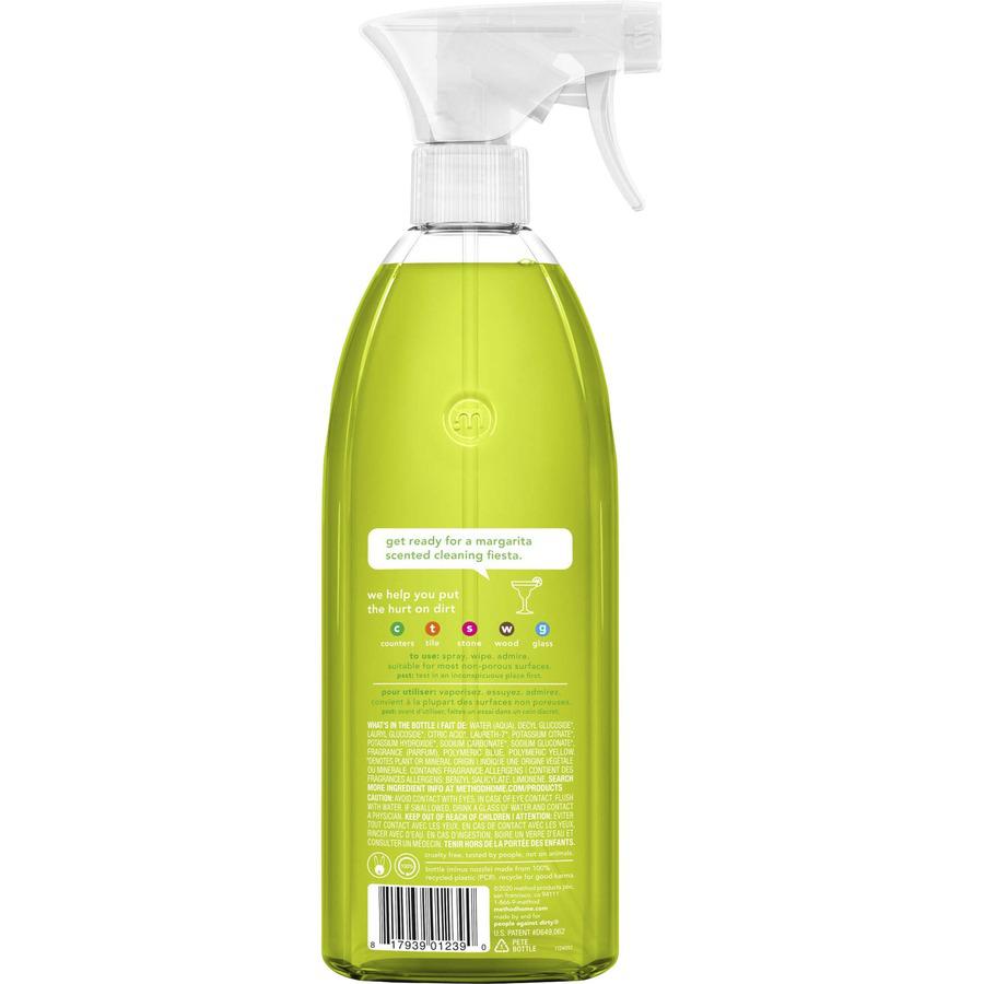 Method All-Purpose Cleaner - 28 fl oz (0.9 quart) - Lime + Seasalt Scent - 8 / Carton - Non-toxic, Triclosan-free - Lime. Picture 3