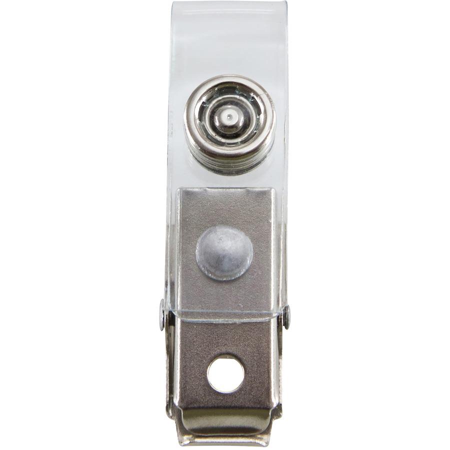 SICURIX ID Strap Clip Adapter - 2.8" Length x 0.4" Width - for Badge - Pre-punched - 100 / Box - Clear. Picture 4