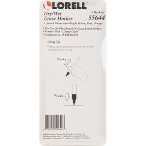 Lorell Dry/Wet Erase Marker - Assorted - 3 / Pack. Picture 8