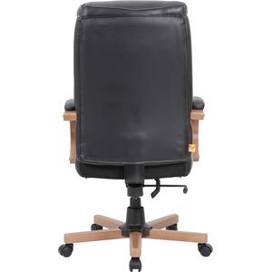 Lorell Executive Chair - Black Leather Seat - Black Leather Back - 1 Each. Picture 5
