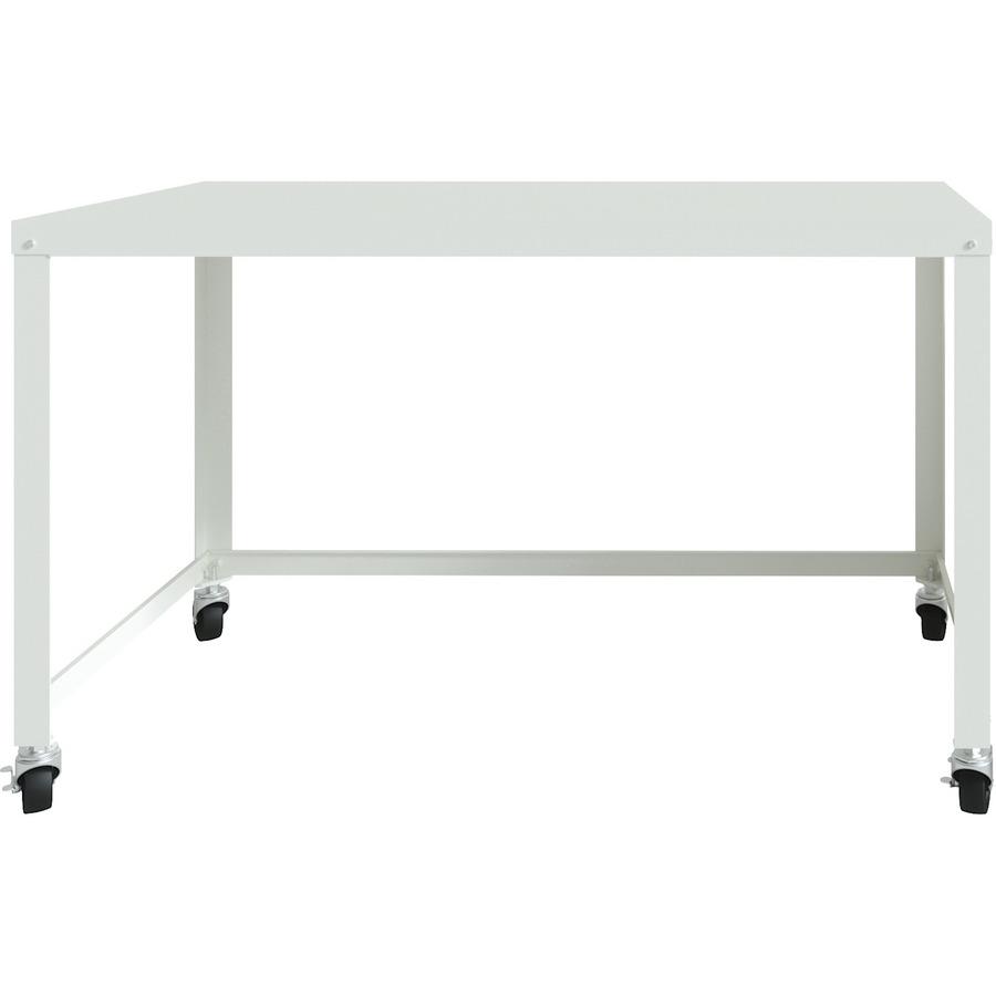 Lorell SOHO Personal Mobile Desk - Rectangle Top - 48" Table Top Width x 23" Table Top Depth - 29.50" HeightAssembly Required - White - 1 Each. Picture 6