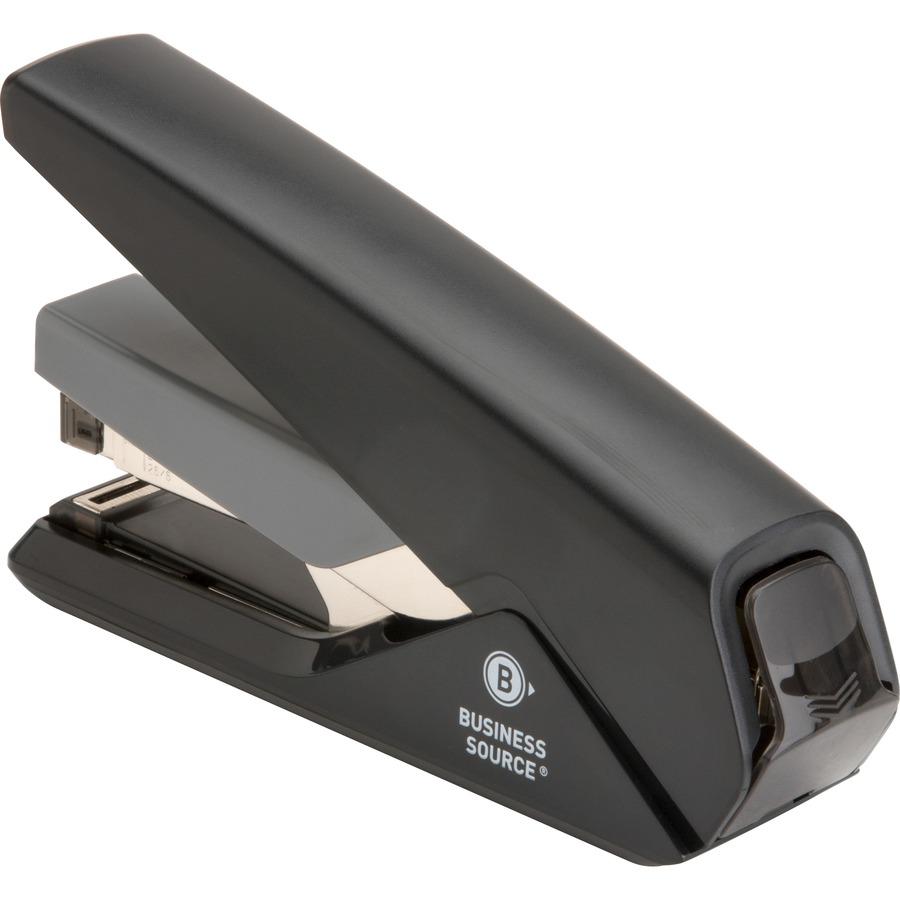 Business Source Full Strip Flat-Clinch Stapler - 30 of 20lb Paper Sheets Capacity - 210 Staple Capacity - Full Strip - 1/4" Staple Size - 1 Each - Black. Picture 8