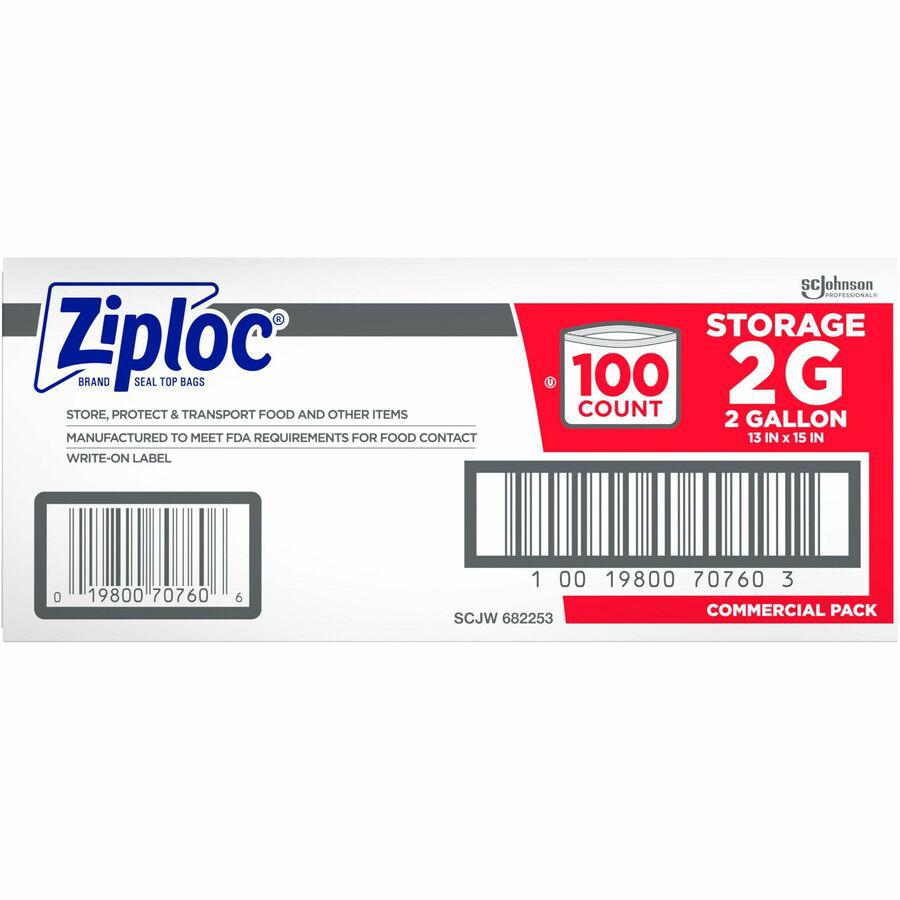 Ziploc&reg; 2-Gallon Storage Bags - Extra Large Size - 2 gal Capacity - Clear - 100/Carton - Food. Picture 3