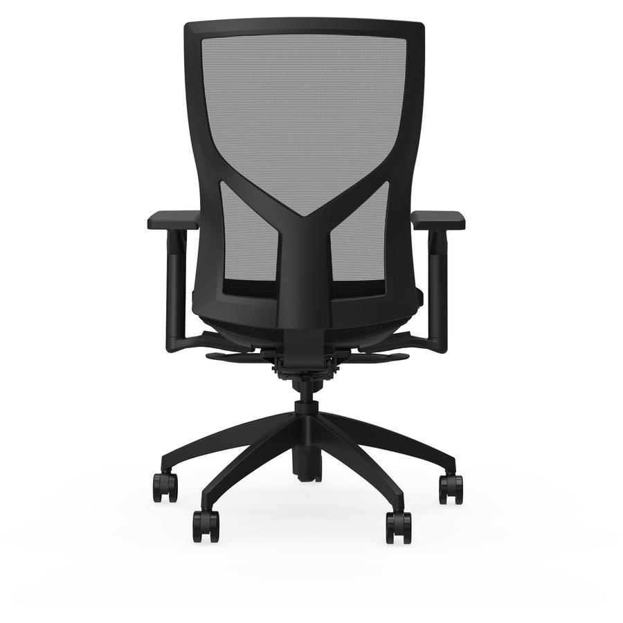 Lorell Justice Series Mesh High-Back Chair - Fabric, Foam Seat - High Back - Black - 1 Each. Picture 5