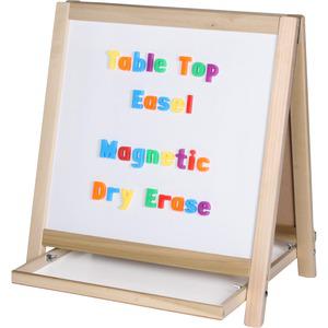 Flipside Chalkboard/Magnetic Board Table Easel - White/Green Surface - Wood Frame - Rectangle - Tabletop - Assembly Required - 1 Each. Picture 3