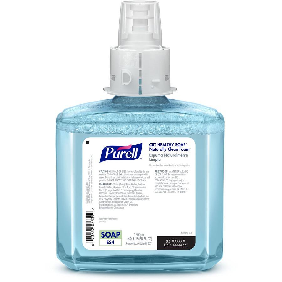 PURELL&reg; ES4 CRT HEALTHY SOAP Naturally Clean Foam Refill - Citrus ScentFor - 40.6 fl oz (1200 mL) - Dirt Remover, Kill Germs - Skin - Blue - Bio-based, Preservative-free, Paraben-free, Phthalate-f. Picture 3