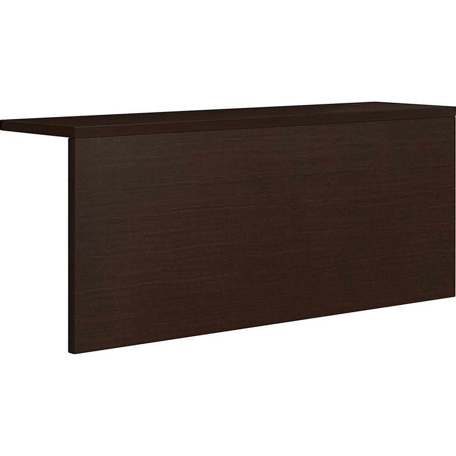 Lorell Prominence 2.0 Espresso Laminate Reception Countertop - 47.3" x 11.9"12" , 1" Table Top - Band Edge - Material: Particleboard, Thermofused Laminate (TFL) - Finish: Espresso, Thermofused Laminat. Picture 3