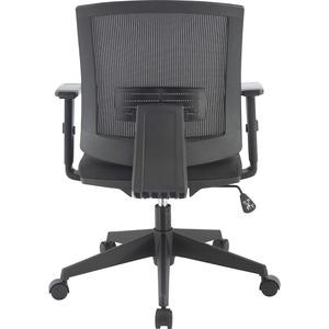 Lorell Soho Mid-back Task Chair - Black Fabric Seat - Black Back - 5-star Base - 1 Each. Picture 3