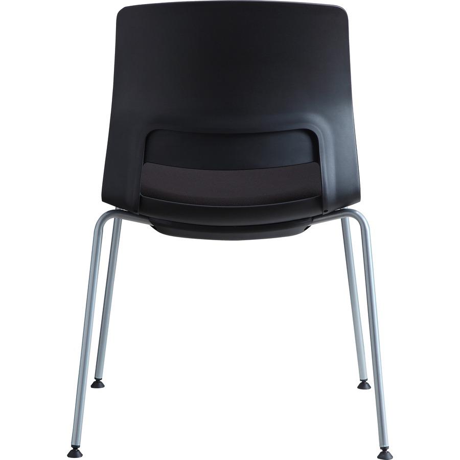 Lorell Arctic Series Stack Chairs - Black Foam, Fabric Seat - Black Back - Four-legged Base - 2 / Carton. Picture 5