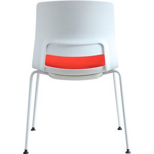 Lorell Arctic Series Stack Chairs - Red Foam, Fabric Seat - White Back - Four-legged Base - 2 / Carton. Picture 4