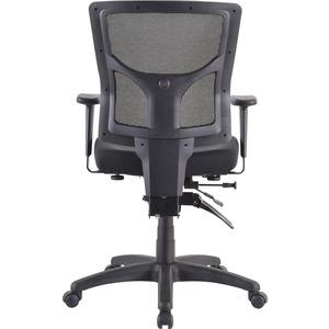Lorell Conjure Executive Mid-back Mesh Back Chair - Black Seat - Black Back - 5-star Base - 1 Each. Picture 2