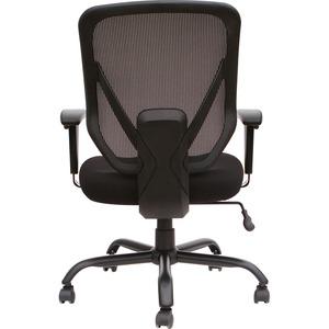Lorell Soho Big & Tall Mesh Back Chair - Black Fabric Seat - Black Back - 5-star Base - 1 Each. Picture 8