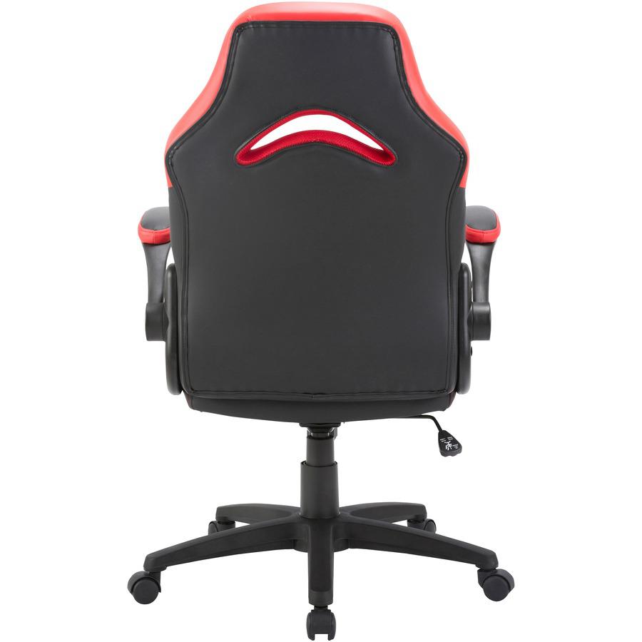 Lorell Bucket Seat High-back Gaming Chair - Red, Black Seat - Red, Black Back - 5-star Base - 28" Length x 20.5" Width x 47.5" Height. Picture 10
