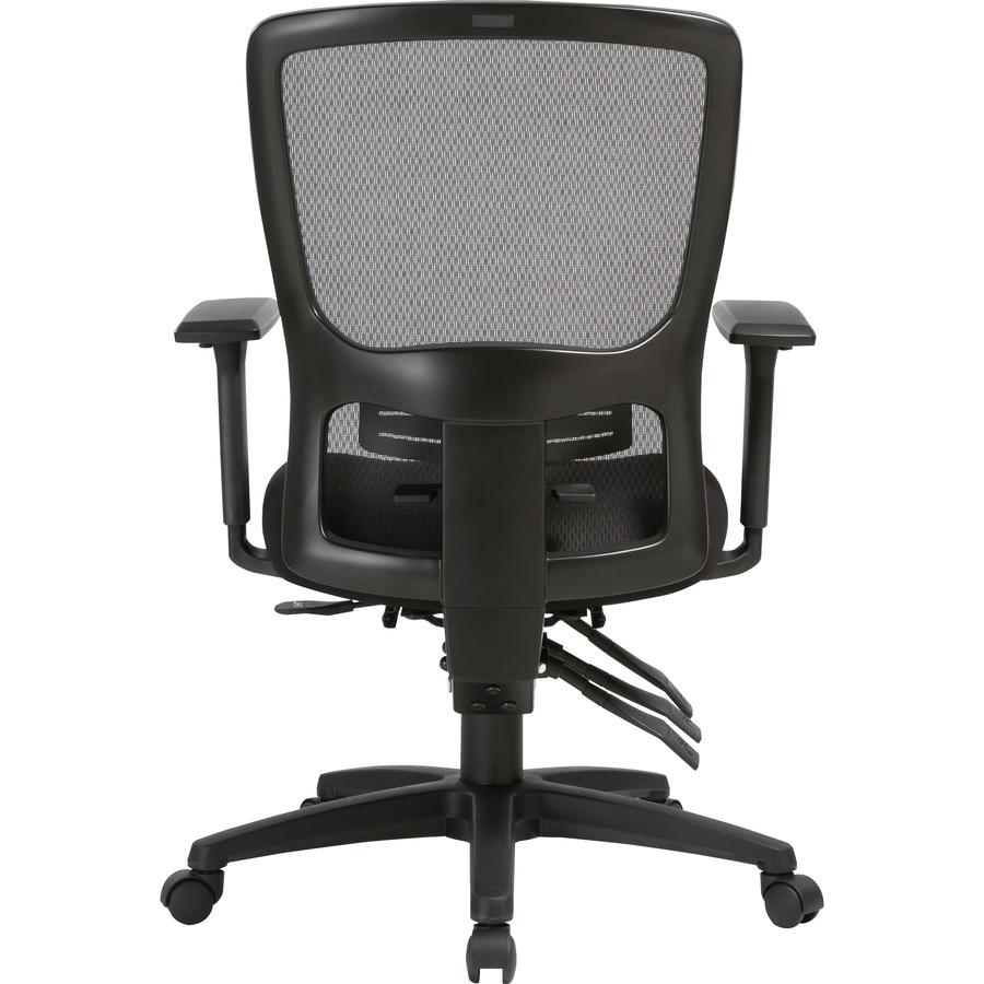 Lorell High-back Mesh Chair - Black Seat - Black Back - 5-star Base - 28.5" Length x 28.5" Width - 45" Height - 1 Each. Picture 4