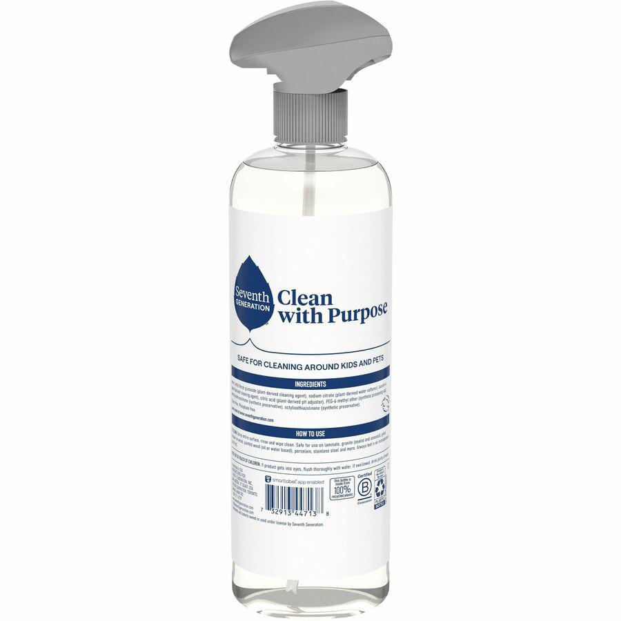 Seventh Generation All Purpose Cleaner - 23 fl oz (0.7 quart) - 8 / Carton - Fragrance-free, Dye-free, Streak-free, Non-toxic, VOC-free - Clear. Picture 3