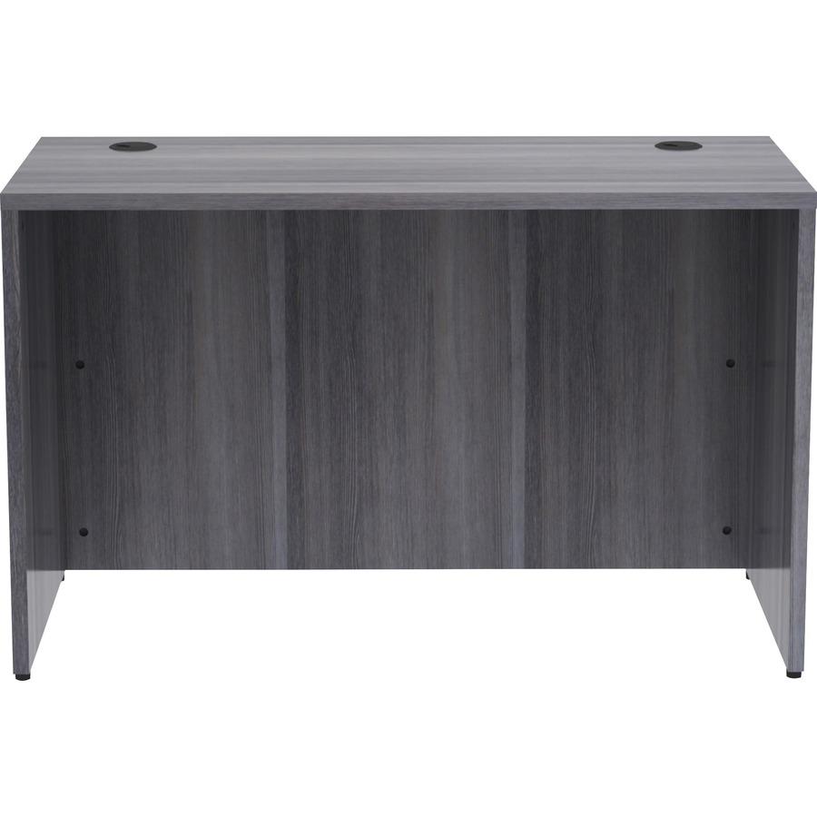Lorell Weathered Charcoal Laminate Desking Desk Shell - 48" x 24" x 29.5" , 1" Top - Material: Polyvinyl Chloride (PVC) Edge - Finish: Laminate Top, Weathered Charcoal Top. Picture 4