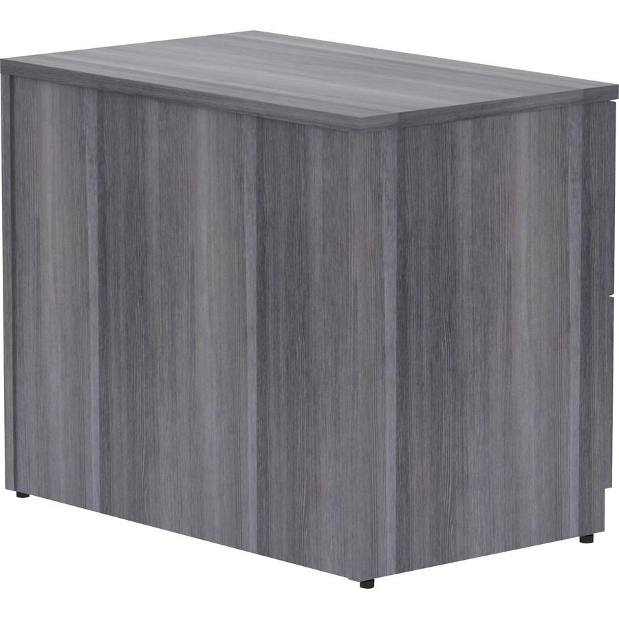 Lorell Essentials Series Lateral File - 35" x 22"29.5" , 1" Top - 2 x File Drawer(s) - Finish: Weathered Charcoal, Laminate. Picture 7
