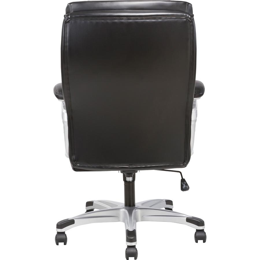 Sadie 3-Fifteen Executive Leather Chair - Black Plush, Bonded Leather Seat - Black Plush, Bonded Leather Back - High Back - 5-star Base - 1 Each. Picture 5