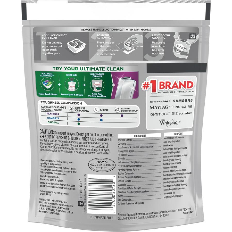 Cascade Platinum ActionPacs Detergent - 21 / Pack - Multi. Picture 3