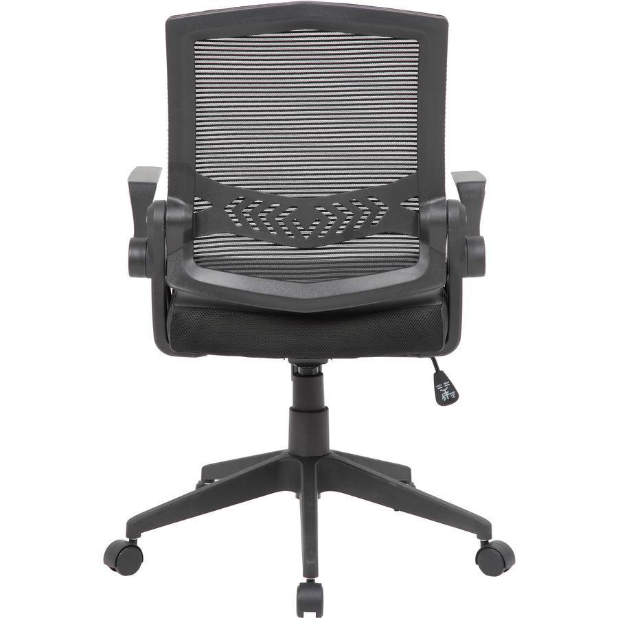 Boss Mesh Flip Arm Task Chair - Black Seat - Black Back - Black Frame - 5-star Base - 1 Each. Picture 8