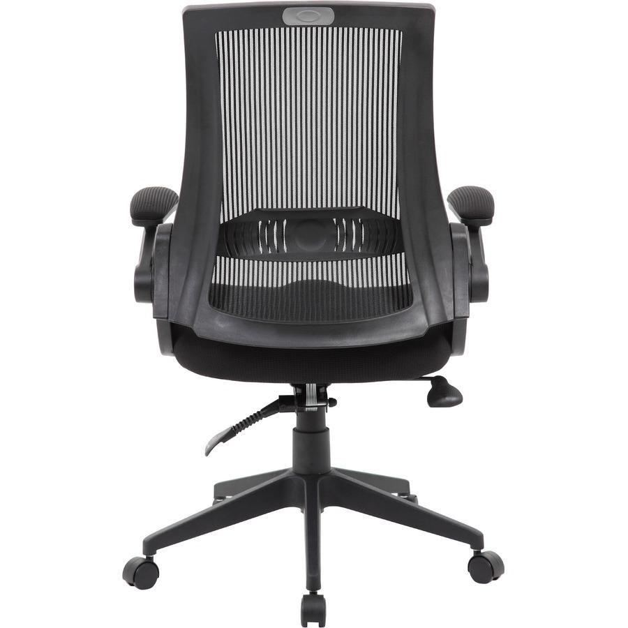 Boss Mesh Back, Flip Arm Task Chair - Black Seat - Black Back - Black Frame - 5-star Base - 1 Each. Picture 8