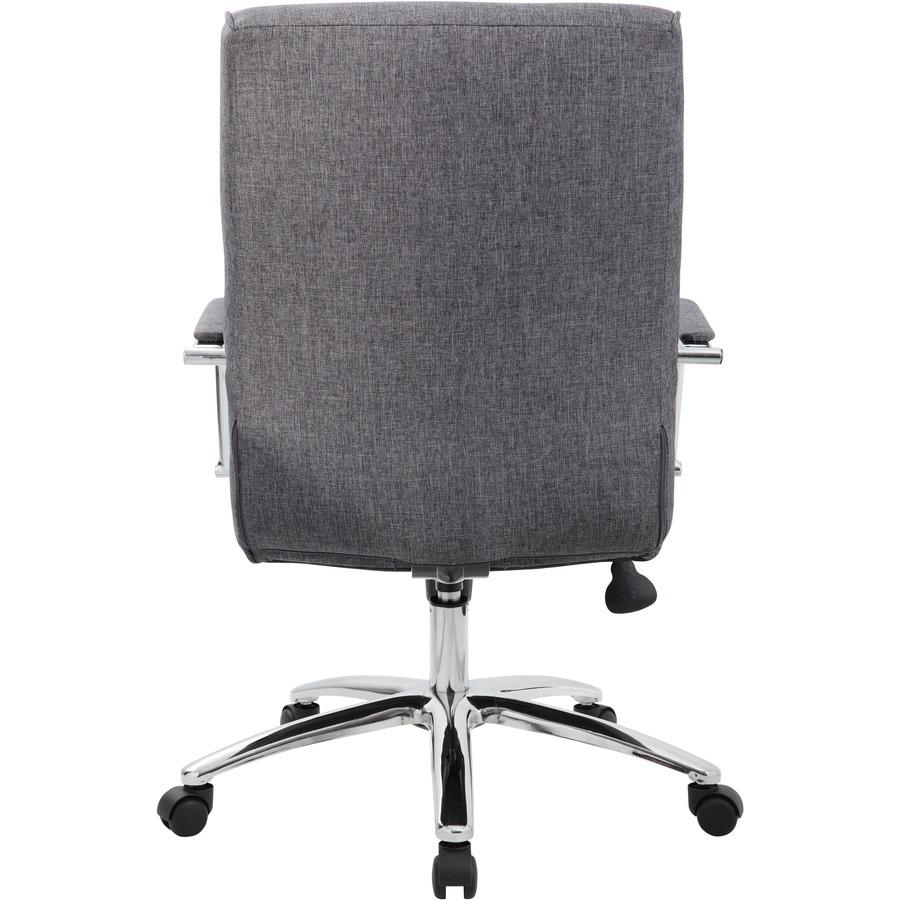 Boss Modern Executive Conference Chair-Grey Linen - Gray Linen Seat - Gray Linen Back - Chrome Frame - 5-star Base - Armrest - 1 Each. Picture 10
