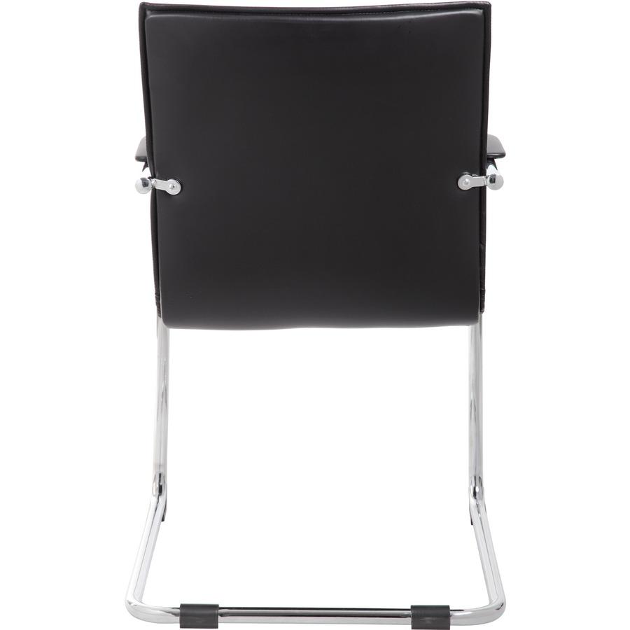 Boss Chrome Frame Vinyl Side Chairs - Black Vinyl Seat - Black Vinyl Back - Chrome Polywood Frame - Mid Back - Cantilever Base - 2 / Pack. Picture 8