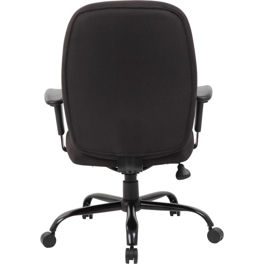Boss Heavy Duty Task Chair- 400 lbs - Black Crepe Fabric Seat - Black Crepe Fabric Back - Black Frame - 5-star Base - Armrest - 1 Each. Picture 8