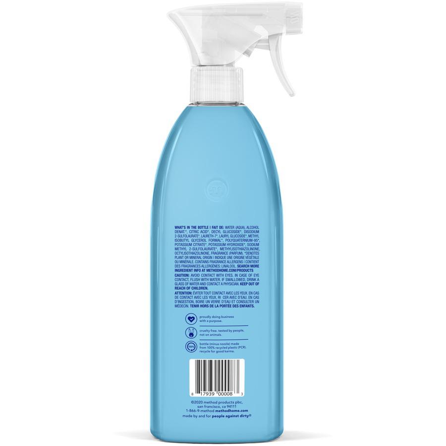 Method Daily Shower Spray Cleaner - 28 fl oz (0.9 quart) - Eucalyptus Mint Scent - 8 / Carton - Pleasant Scent, Non-toxic, Disinfectant - Blue. Picture 3
