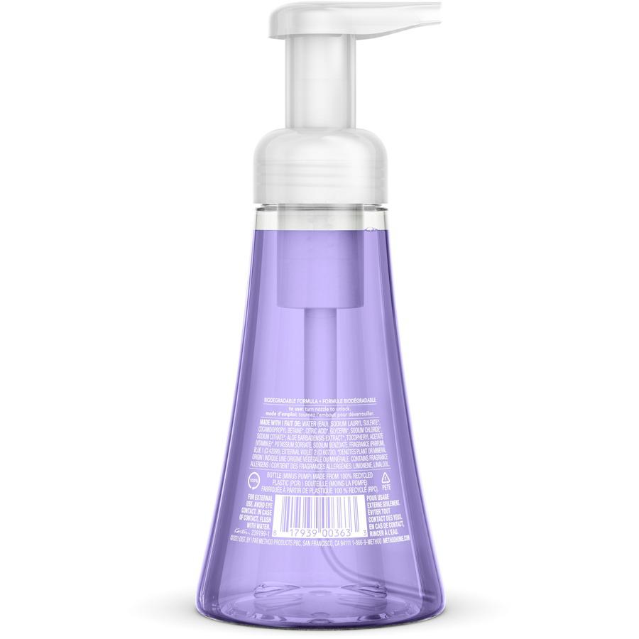 Method Foaming Hand Soap - French Lavender ScentFor - 10 fl oz (295.7 mL) - Pump Bottle Dispenser - Dirt Remover - Hand - Lavender - Paraben-free, Phthalate-free, Triclosan-free - 6 / Carton. Picture 3