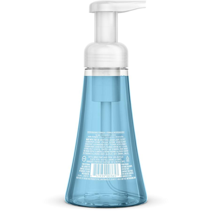 Method Foaming Hand Soap - Sea Mineral ScentFor - 10 fl oz (295.7 mL) - Pump Bottle Dispenser - Hand - Light Blue - Rich Lather, Non-toxic - 6 / Carton. Picture 3