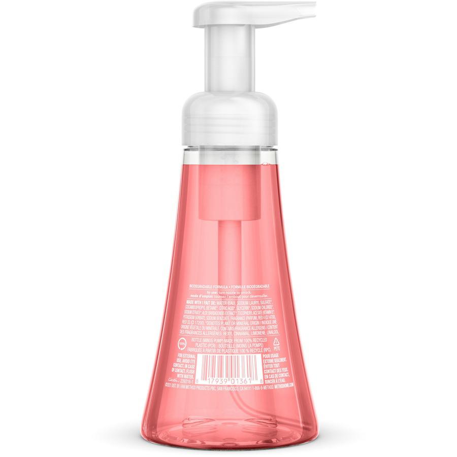 Method Foaming Hand Soap - Pink Grapefruit ScentFor - 10 fl oz (295.7 mL) - Pump Bottle Dispenser - Hand - Light Pink - Pleasant Scent, Paraben-free, Phthalate-free, Triclosan-free - 6 / Carton. Picture 3