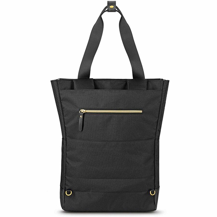 Solo PARKER Carrying Case (Tote) for 15.6" Notebook - Classic Black, Gold - Polyster - Shoulder Strap, Handle - 16" Height x 15" Width x 4.5" Depth - 1 Pack. Picture 6