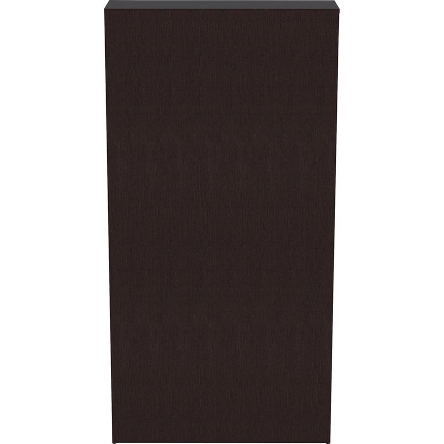 Lorell Laminate Bookcase - 0.8" Shelf, 36" x 12"72" - 6 Shelve(s) - 5 Adjustable Shelf(ves) - Square Edge - Material: Thermofused Laminate (TFL) - Finish: Espresso. Picture 5