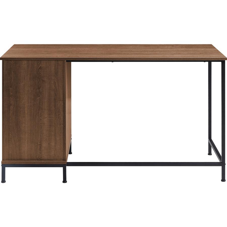 Lorell SOHO Desk with Side Drawers - 55" x 23.6"30" - 3 x File Drawer(s) - Single Pedestal on Right Side - Finish: Walnut. Picture 8