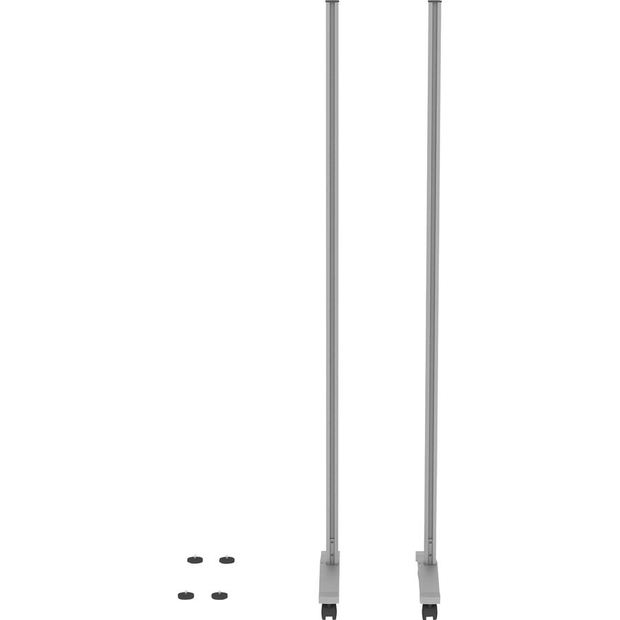 Lorell Adaptable Panel Legs for 50"H Configuration - 18.8" Width x 2" Depth x 71" Height - Aluminum - Silver. Picture 8