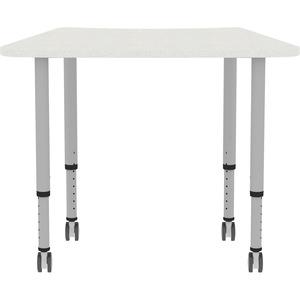 Lorell Attune Height-adjustable Multipurpose Curved Table - Trapezoid Top - Adjustable Height - 26.62" to 33.62" Adjustment x 60" Table Top Width x 23.62" Table Top Depth - 33.62" Height - Assembly Re. Picture 3