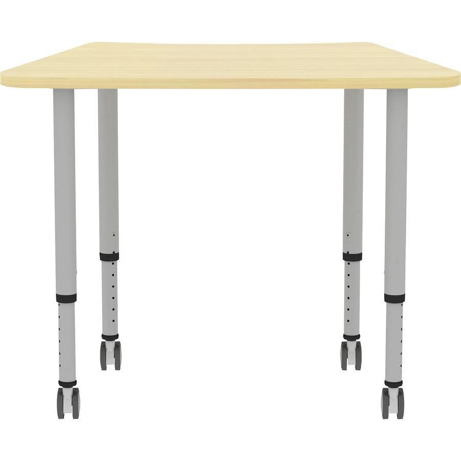 Lorell Attune Height-adjustable Multipurpose Curved Table - Trapezoid Top - Adjustable Height - 26.62" to 33.62" Adjustment x 60" Table Top Width x 23.62" Table Top Depth - 33.62" Height - Assembly Re. Picture 9