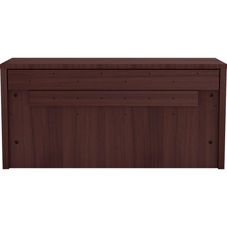 Lorell Essentials Series Wall-Mount Hutch - 36" x 15"17" , 1" Bottom Panel, 1" Side Panel, 0.6" Back Panel - Band Edge - Material: Laminate - Finish: Espresso Laminate. Picture 7