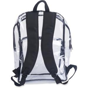 Tatco Carrying Case (Backpack) Notebook - Clear, Black - Vinyl - Shoulder Strap - 1" Height x 14.3" Width x 17.5" Depth - 1 Pack. Picture 4