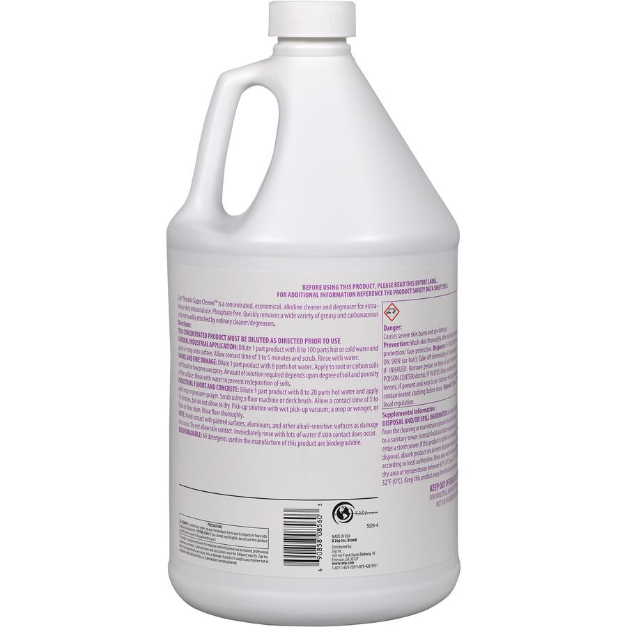 Zep Commercial Morado Super Cleaner - Concentrate Liquid - 128 fl oz (4 quart) - 4 / Carton - Purple, Clear. Picture 4