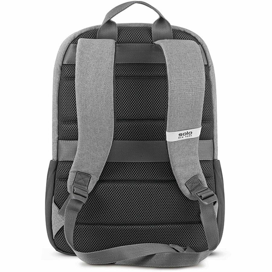 Solo Re:cover Carrying Case (Backpack) for 15.6" Notebook - Gray - Bump Resistant, Damage Resistant - Shoulder Strap, Luggage Strap, Handle - 14.8" Height x 11.3" Width x 7" Depth - 1 Each. Picture 6
