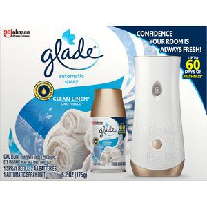 Glade Clean Linen Automatic Spray Kit - Spray - Clean Linen - 60 Day - 4 / Carton - Long Lasting. Picture 3