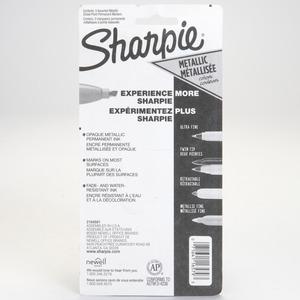 Sharpie Metallic Ink Chisel Tip Permanent Markers - Chisel Marker Point Style - Multi - 3 / Pack. Picture 5